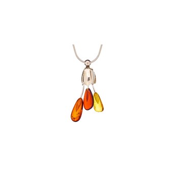 Collier ambre naturel, Argent 925