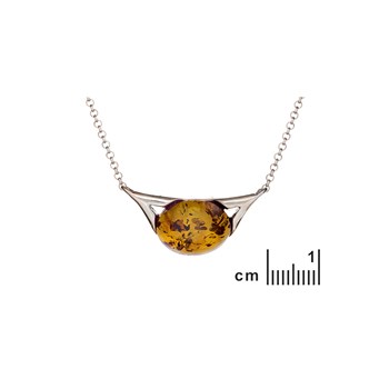 Collier ambre naturel, Argent 925