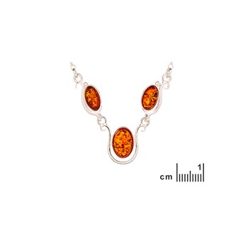 Collier ambre naturel, Argent 925
