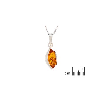 Pendentif ambre naturel, Argent 925