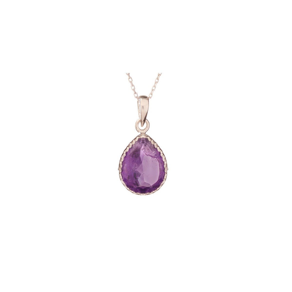Pendentif goutte améthyste, Argent