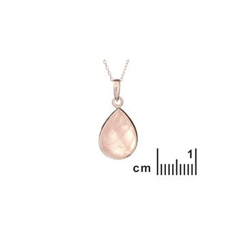 Pendentif goutte quartz rose