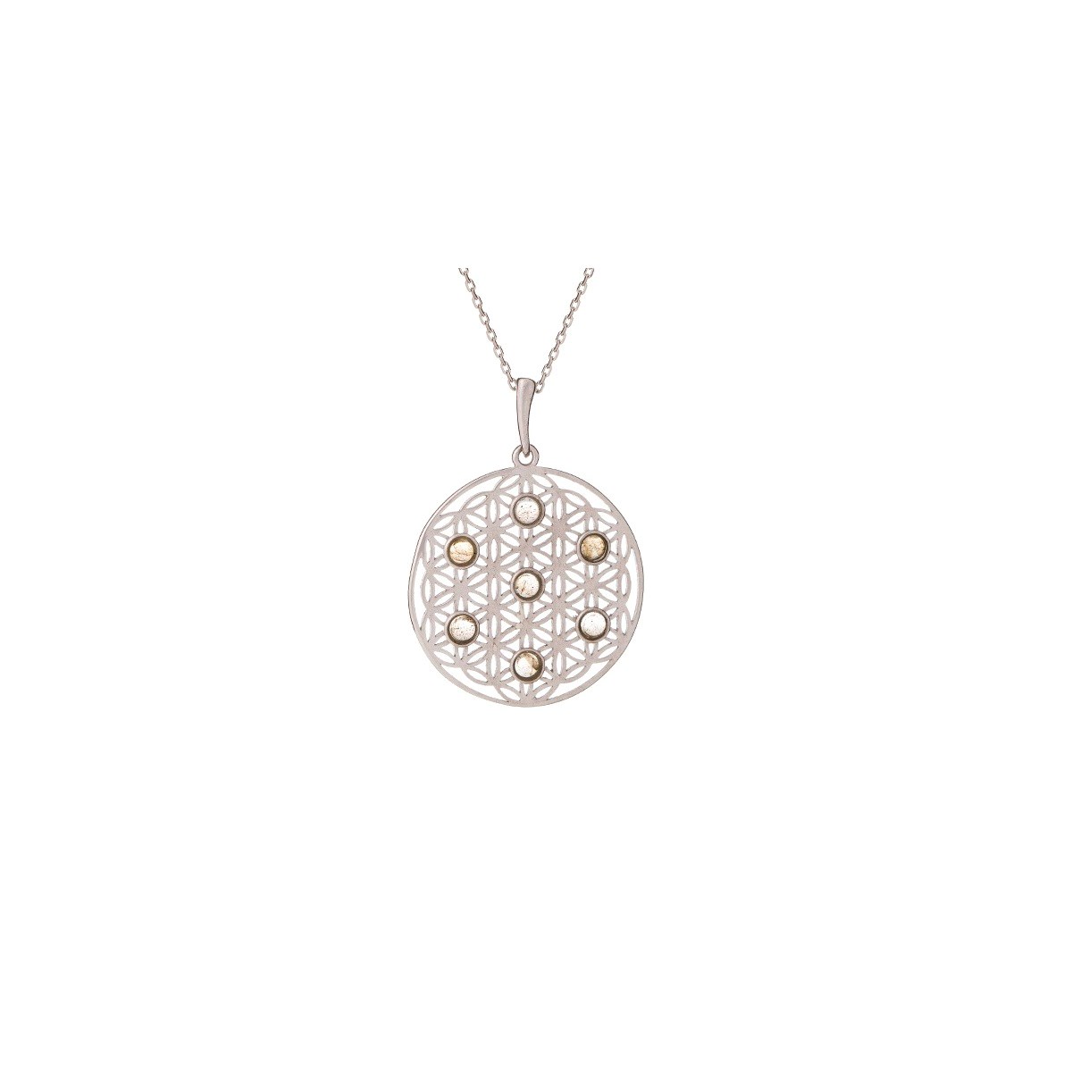 Pendentif fleur de vie labradorite