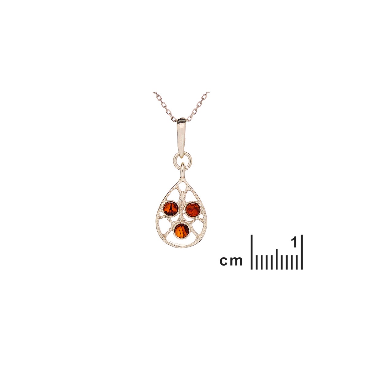 Pendentif ambre naturel, Argent 925 - vue 2
