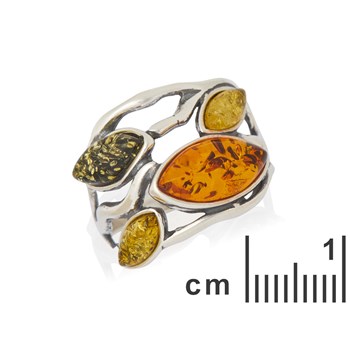 Bague ambre naturel, Argent 925