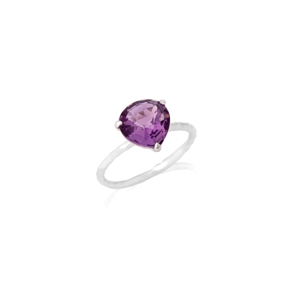 Bague coeur améthyste, Argent