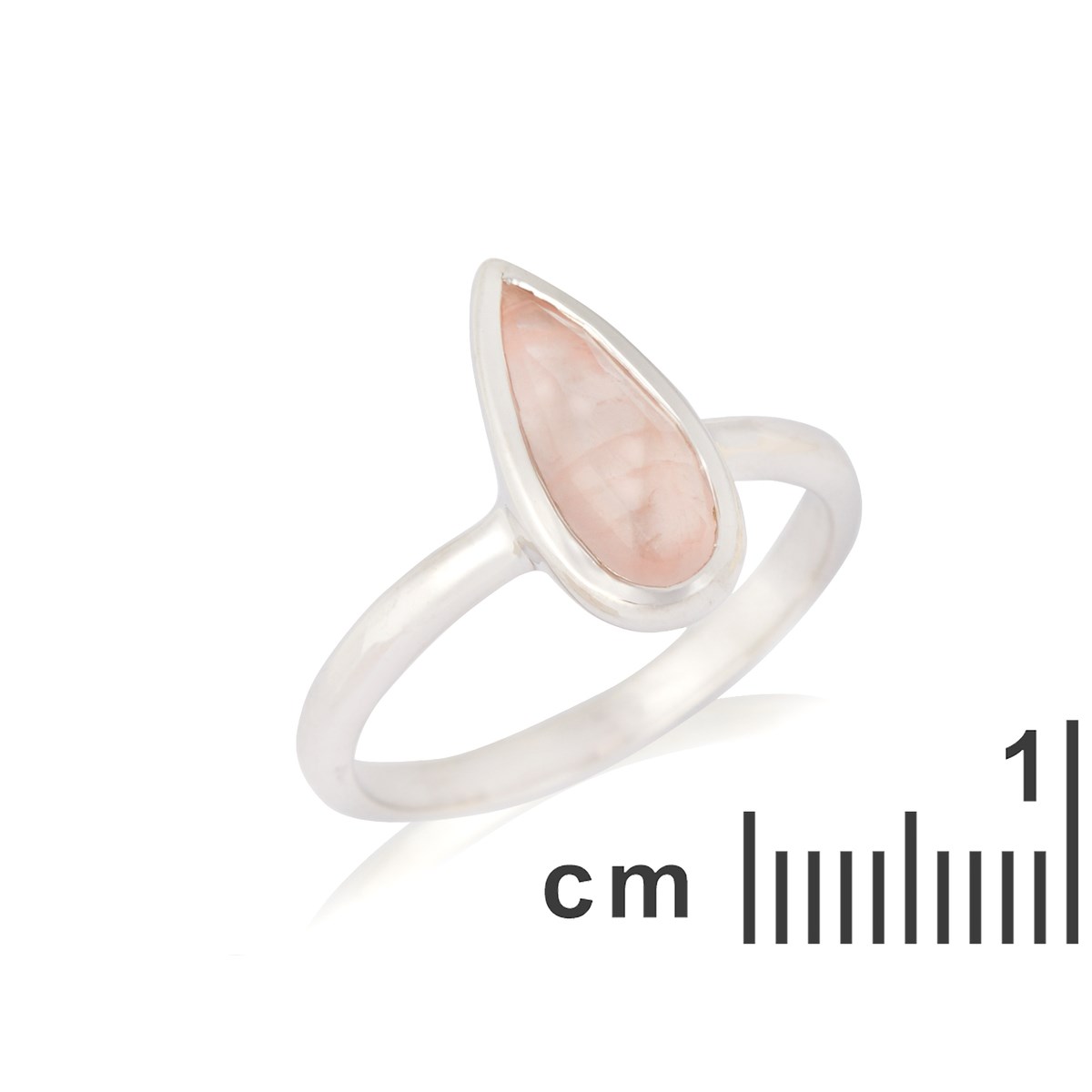 Bague quartz rose, Argent 925 - vue 2