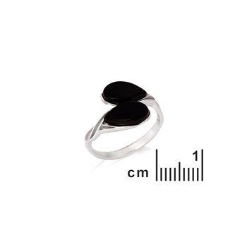 Bague agate noire teintée, Argent