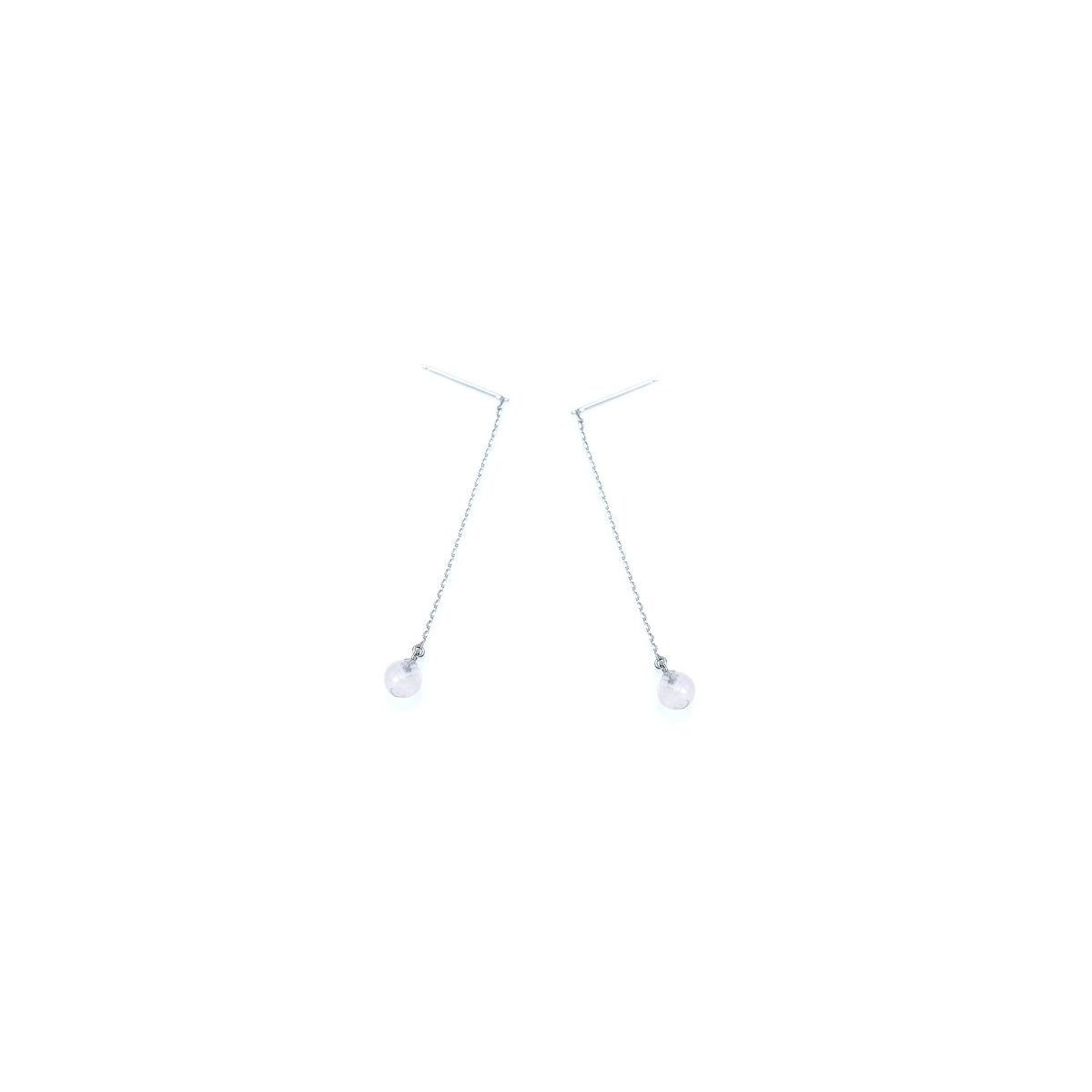 Boucle d'oreille quartz rose