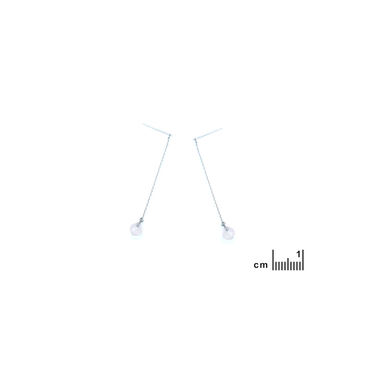 Boucle d'oreille quartz rose - vue 2