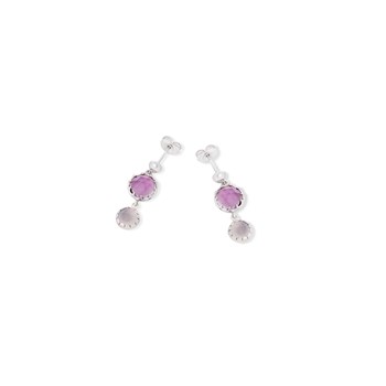 Boucle d'oreille améthyste et calcé