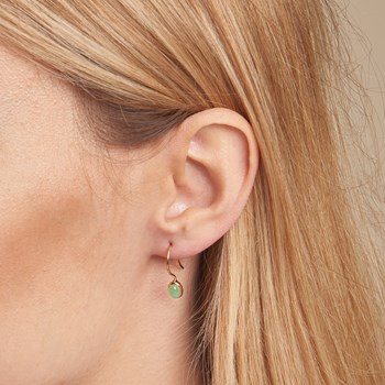 Boucle d'oreille aventurine, Doré