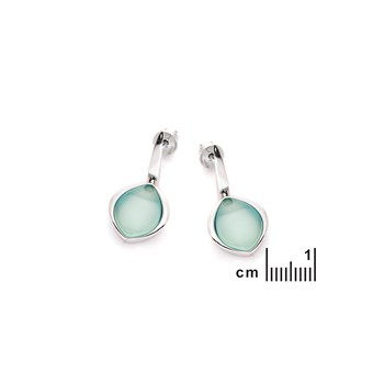 Boucle d'oreille agate aqua, Argent
