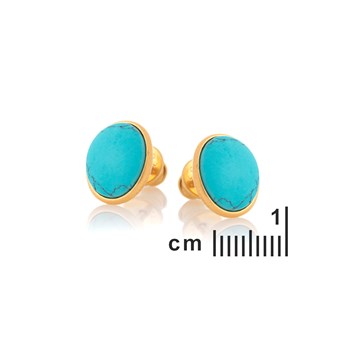 Boucle d'oreille turquoise, Doré