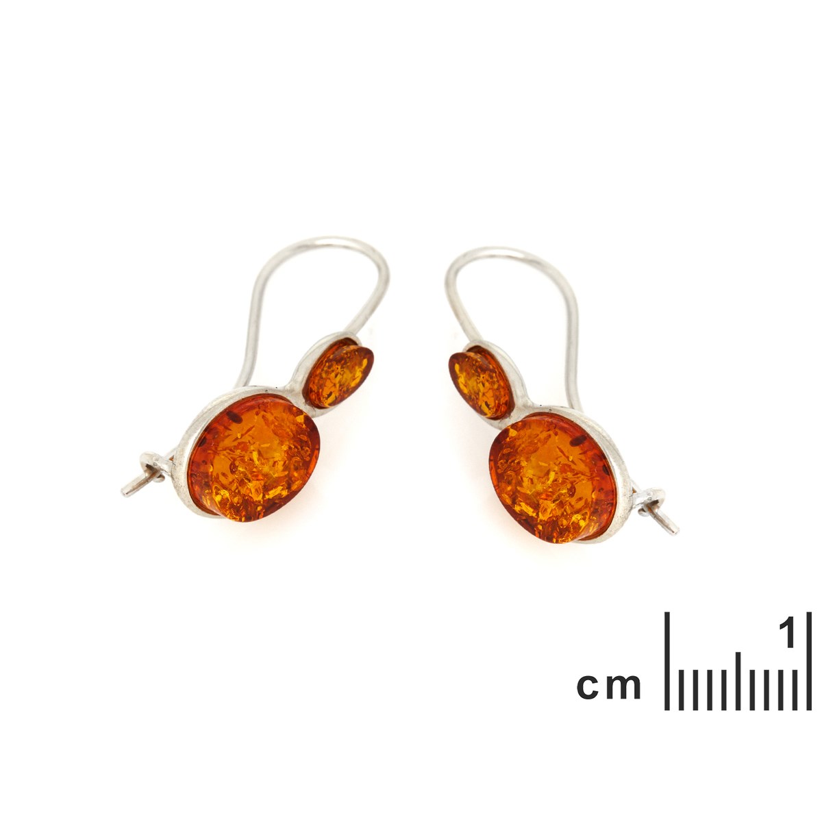 Boucle d'oreille ambre, Argent - vue 2