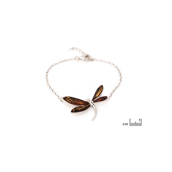 Bracelet libellule ambre, Argent