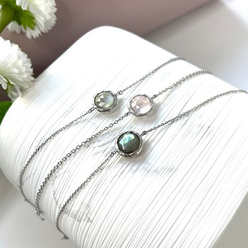 Bracelet pierre de lune, Argent