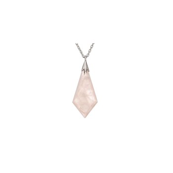 Collier quartz rose, Argent 925