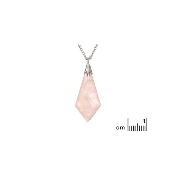 Collier quartz rose, Argent 925