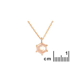 Collier quartz rose naturelle, Doré