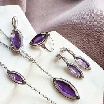Collier améthyste, Argent 925