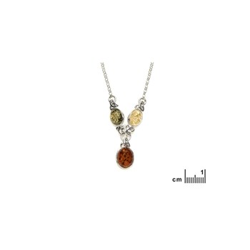Collier ambre naturel, Argent 925