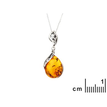 Pendentif ambre naturel, Argent 925