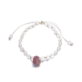 Bracelet en Cristal de Roche et Tourmaline Rose Litha