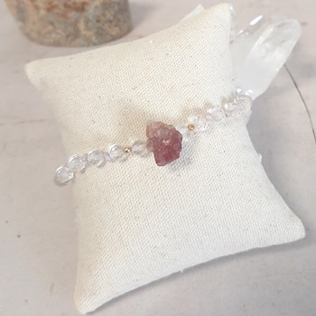 Bracelet en Cristal de Roche et Tourmaline Rose Litha