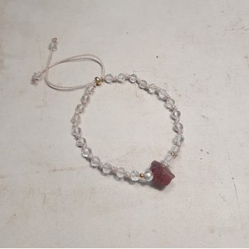 Bracelet en Cristal de Roche et Tourmaline Rose Litha