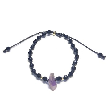 Bracelet en Onyx et Améthyste Litha