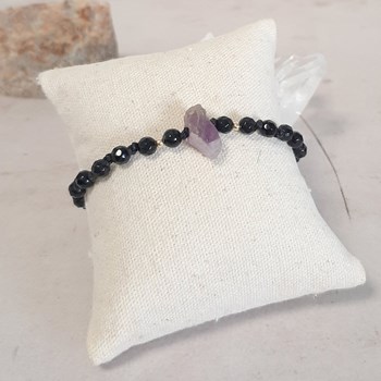Bracelet en Onyx et Améthyste Litha