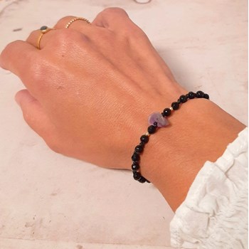 Bracelet en Onyx et Améthyste Litha