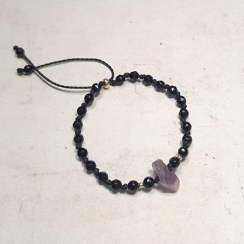 Bracelet en Onyx et Améthyste Litha
