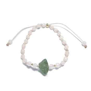 Bracelet en Quartz Rose et Grenat Vert Litha