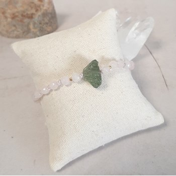 Bracelet en Quartz Rose et Grenat Vert Litha