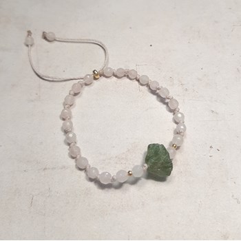 Bracelet en Quartz Rose et Grenat Vert Litha