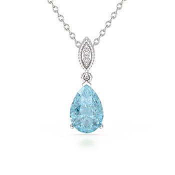 Pendentif Lucinia Argent 925 et Topaze Blue Sky | Pierre de Naissance Décembre | ADEN Joaillerie