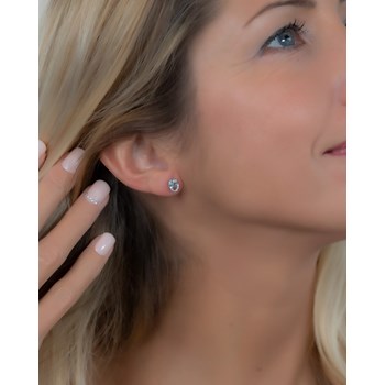 Boucles d'Oreilles Aigue-Marine Ovale Or Blanc - Collection Océan Cristallin