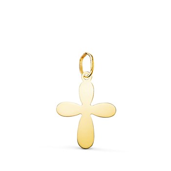 Pendentif Médaille Or 18 Carats 750 Jaune - Croix du Baptême - Chaine Offerte - Petite Taille