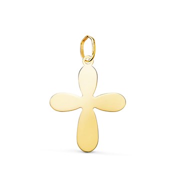 Pendentif Médaille Or 18 Carats 750 Jaune - Croix du Baptême - Chaine Offerte - Moyenne Taille