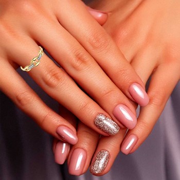 Ring 18 Karaat Goud 750 Geel en Zirkonia's - Koffiekorrel Motief