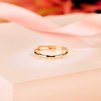 Ring 18 Karaat Goud 750 Geel - Bamboe motief