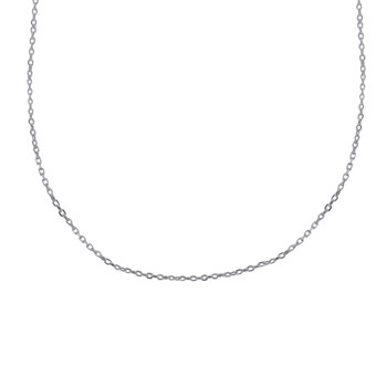 Chain in Silver 925 Rhodium Maille Forçat 1mm