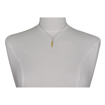 Collier Argent 925 et Argent Doré Deux Plumes - taille 40 cm