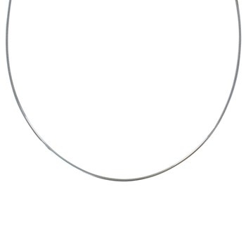 925 Silver Chain Rhodium Omega Semi Rigid 1mm