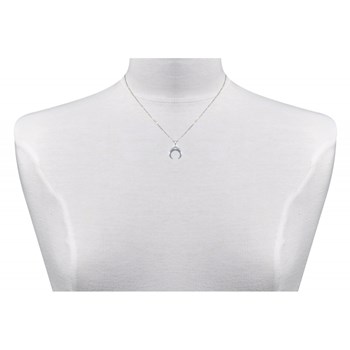 Collier Argent 925 et Pendentif Croissant de Lune - taille 42 cm