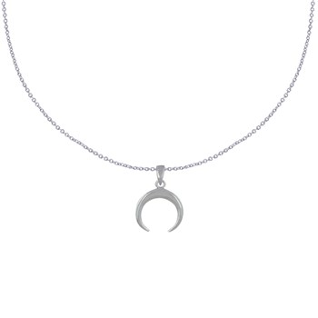 Collier Argent 925 et Pendentif Croissant de Lune - taille 45 cm