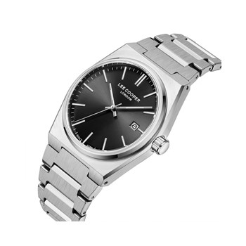 STANLEY - Montre Homme - Analogique Mouvement Quartz 3 aiguilles et date - Boitier tonneau en métal argenté - Cadran noir