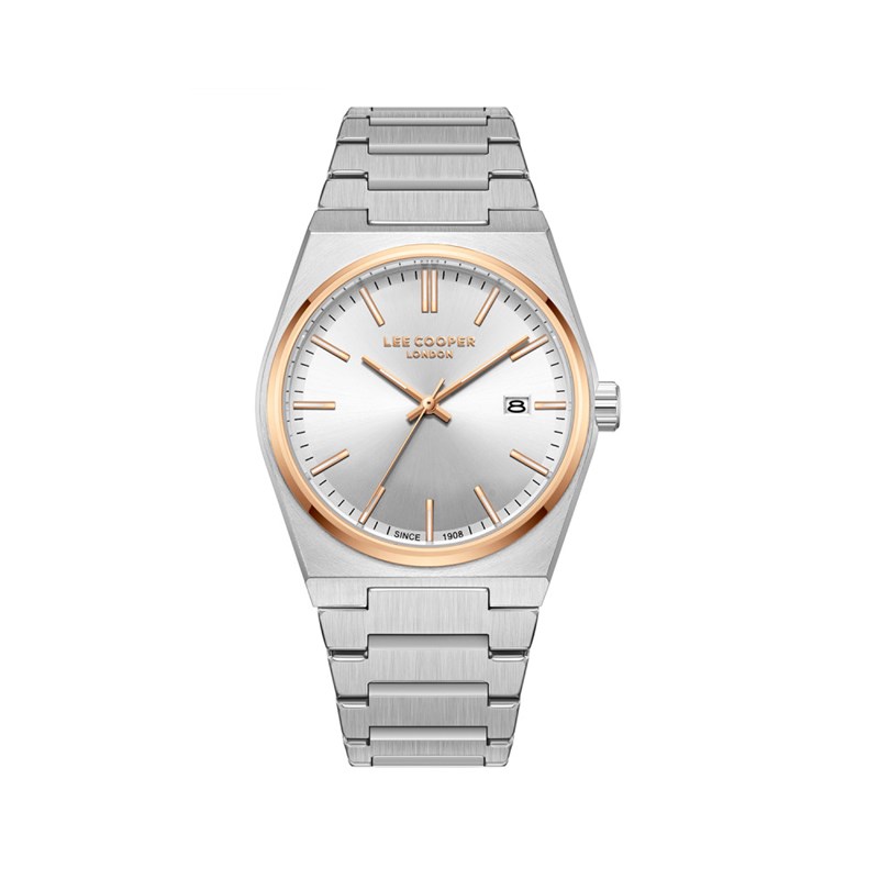 STANLEY - Montre Homme - Analogique Mouvement Quartz 3 aiguilles et date - Boitier tonneau en métal argenté - Cadran argent